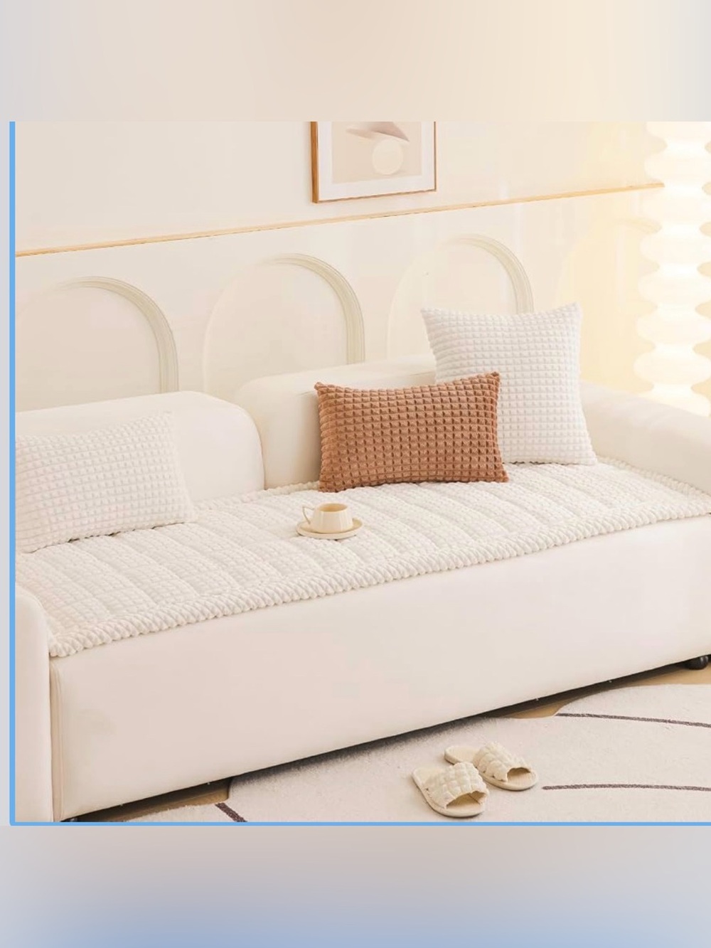 New Open Bag White Couch Cover for Dogs Washable, Soft Flannel Pets Cover 27x70